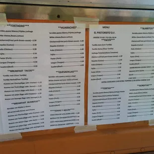 Food menu