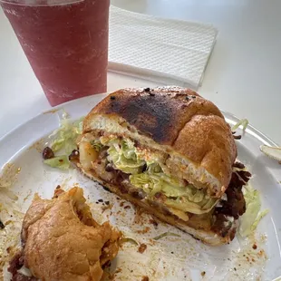 Pambazo a little messy  and Smoothie of strawberry