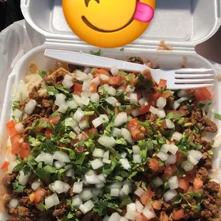 Asada nachos, no sour cream