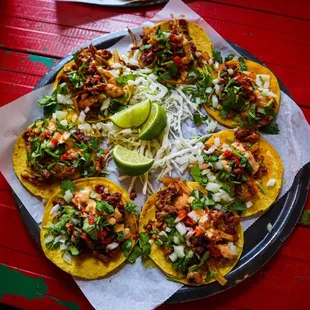 Mini Tacos Campechanos: Al pastor, chorizo and grilled chicken