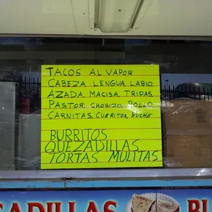 a sign in the window