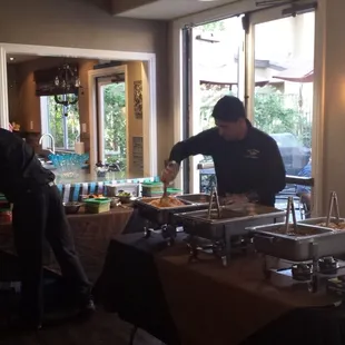 Brian and Lamont setting up