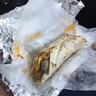 Sausage egg &amp; cheese taco. Good stuff