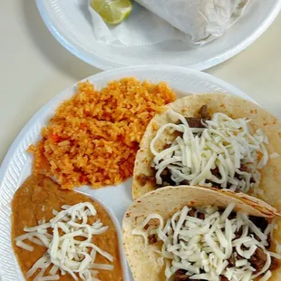 Burrito and taco plate