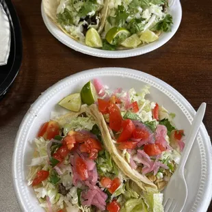 Chicken and Carne Asada tacos