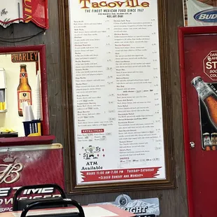 a menu for a mexican restaurant