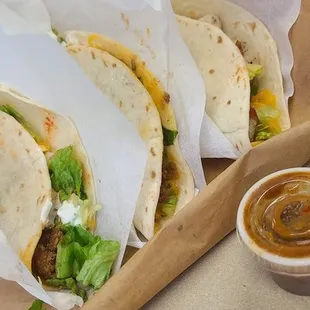 Two Beef and One Chicken Taco