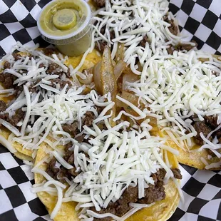 a taco with cheese and onions