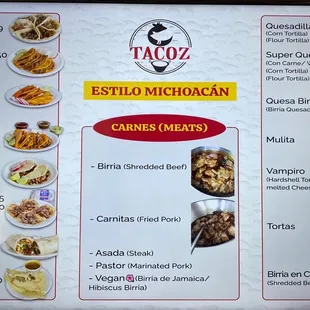 a menu for a mexican restaurant