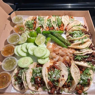 Chicken,Pork and Beef tacos Yum!