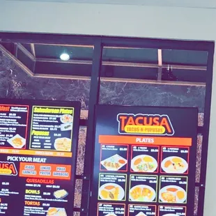 Tacusa menu