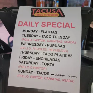 Daily Specials as of 06/12/24