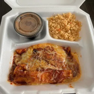 Cheese enchilada plate