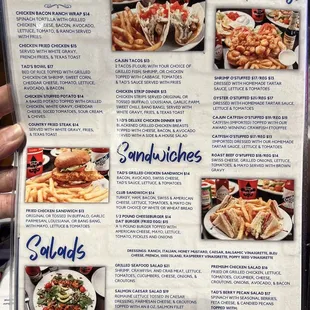 Lunch/ Poboys/ Sandwhiches/ Salads Menu