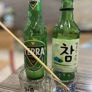 Soju beer shots!!!!