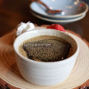 Hojicha panna cotta