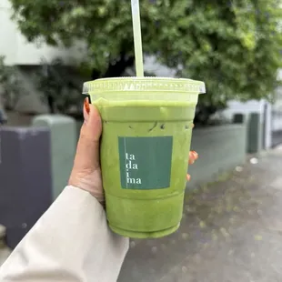 Iced Matcha Latte with Oat Milk