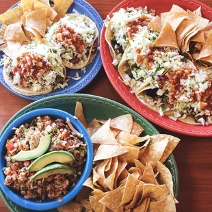Tacos and ceviche