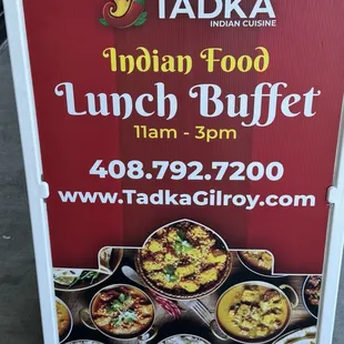 Sign outside of restaurant.