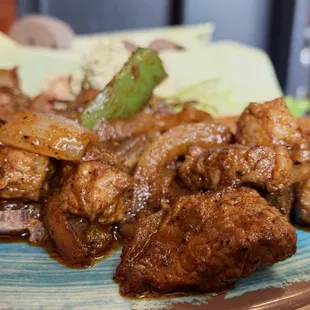 The Lamb Tibs were packed with spices but dry, tough, and gristle-y. =(