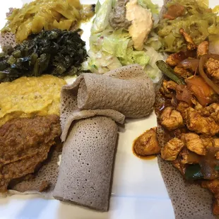 Yummy veggie and chicken fishes for two.