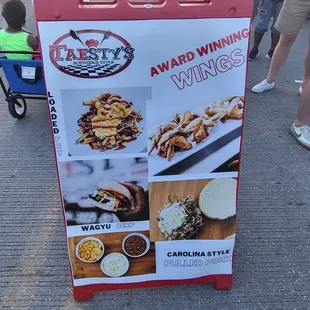 a sign for the winner