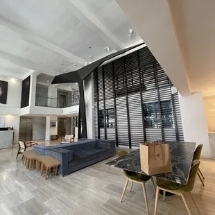 Lobby area next to coffee bar
