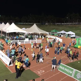 Summer 2018 festivities at the end of the soccer field for kids &amp; families