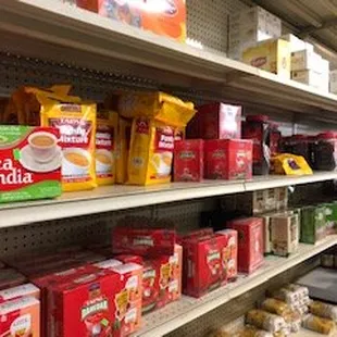 shelves of food