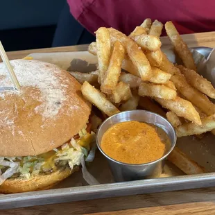 1/4 lb burger and fries