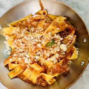 Veal Bolognese -- tagliatelle, veal ragu, parmigiano