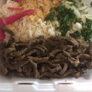 Beef shawarma half plate..  meat has a lot of flavor!