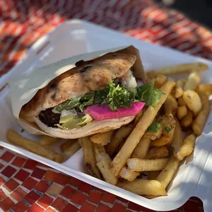 Falafel Wrap with Fries