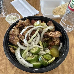 Chicken shawarma bowl.
