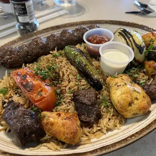 Mix grill plate beef chicken and kefta