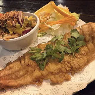 Deep Fried Trout with Mango