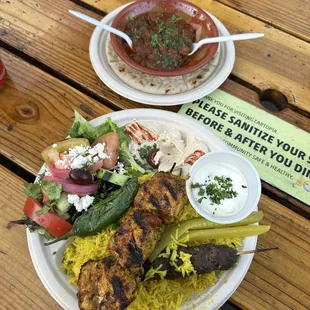 The chicken and kofta kabobs were so flavorful and tasty! The presentation was cherry on top and the service was top notch!!