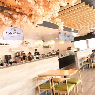 the interior of a cafe