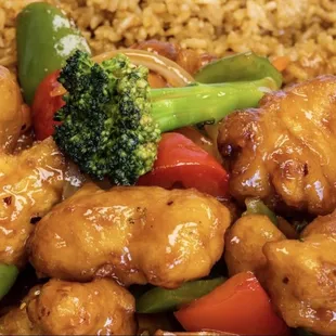 General Tao's Chicken with fried rice