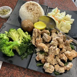 chicken, broccoli, and rice