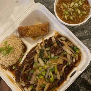 Mongolian beef dinner combo