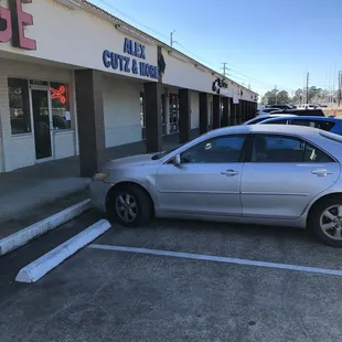 Outside in strip center