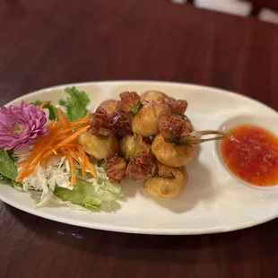 a plate of food on a table