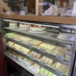 They sell assortment of cakes slices, cake rolls and whole fruit cakes.