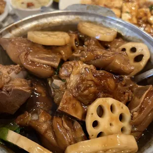Pigs feet with lotus roots
