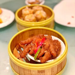 a variety of asian food items