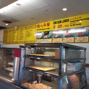 a display of food in a restaurant