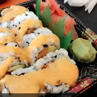 Spicy Tuna and Spicy Salmon lunch maki