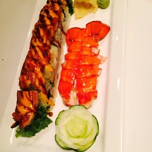 Tai pei roll, it&apos;s off the menu now but ask for it. It&apos;s lobster and seaweed salad inside with eel on top!! The best roll ever!!