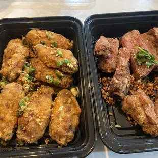 Yummy salt n pepper wings and garlic ribs